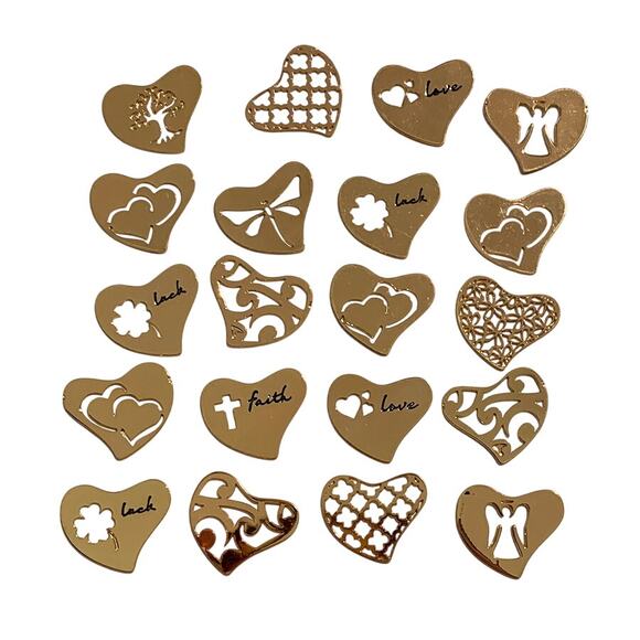 75-Piece Rose Gold Metal Heart 22mm Floating Locket Jewelry Making Supplies - Picture 6 of 6